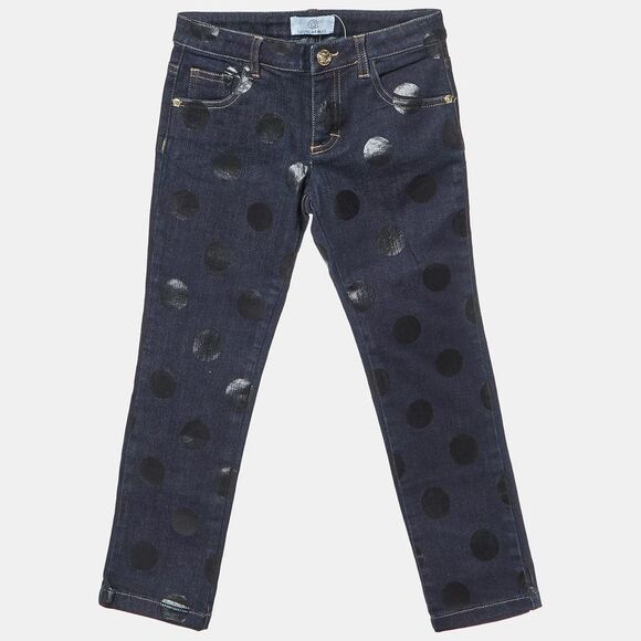 Young Versace Dark Blue Dot Print Denim Jeans 6 Yrs,New Products : American Fashion Style Bags On Sale
